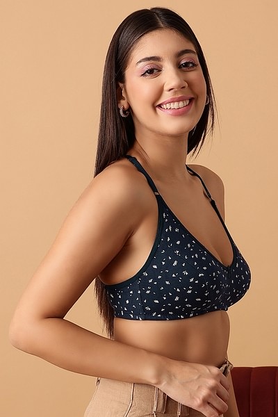 Buy Clovia Non-Padded Non-Wired Full Cup Floral Print Racerback Bra in Grey  Melange Online in India at Bewakoof