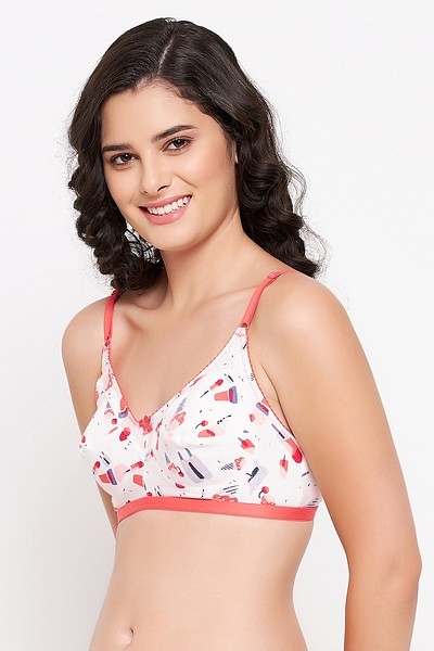 Buy Non-Padded Non-Wired Full Cup Ice Cream Print Full-Figure Bra