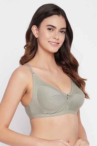 Buy Reco Generic Daily Bra Non Padded Wire Free High Coverage Moulded Cup  (Dark Grey Melange-36D) at