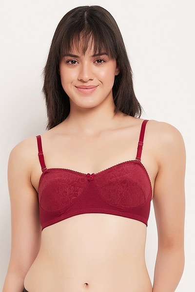 Buy Amante Padded Wired Push-Up Bra With Detachable Straps - Red Online