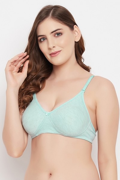 Non-Padded Non-Wired Full Cup Bra in Sky Blue - Cotton – Tradyl