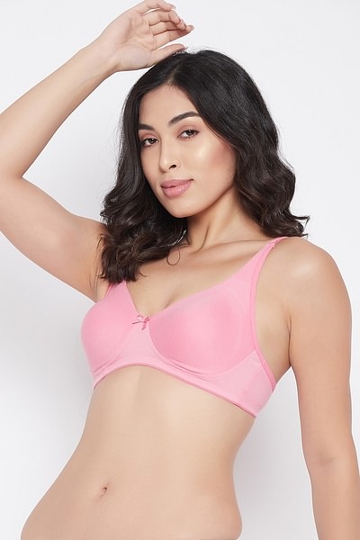 Buy Padded Non-Wired Full Cup T-shirt Bra in Nude-Colour - Cotton