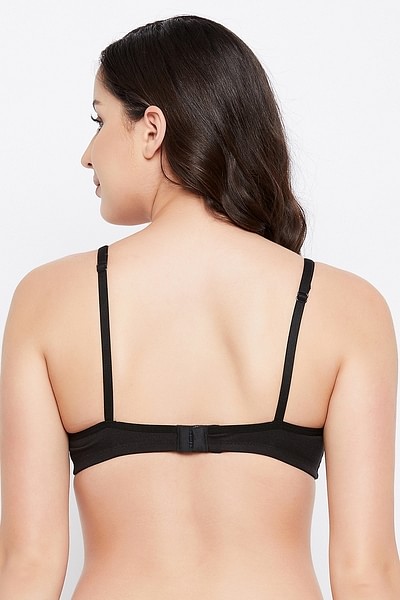Buy Non-Padded Non-Wired Full Cup Colourblocked Bra in Black - Cotton  Online India, Best Prices, COD - Clovia - BR1780C13