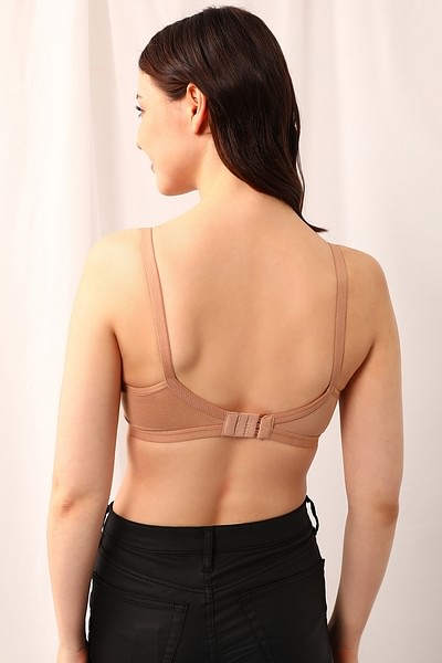 Buy Non-Padded Non-Wired Full Figure T-shirt Bra in Nude Colour - Cotton  Online India, Best Prices, COD - Clovia - BR5002R24