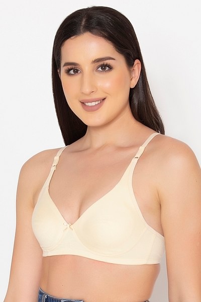 Buy Non-Padded Non-Wired Full Cup T-shirt Bra in Nude Colour - Cotton Rich Online  India, Best Prices, COD - Clovia - BR0636P24
