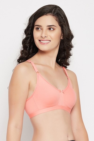 Buy Non-Padded Non-Wired Full Cup T-Shirt Bra in Peach Pink - Cotton Online  India, Best Prices, COD - Clovia - BR0843A22