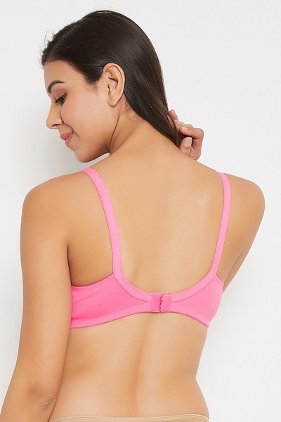 Buy Non-Padded Non-Wired Full Figure Bra in Dark Pink- Cotton Online India,  Best Prices, COD - Clovia - BR2053R14