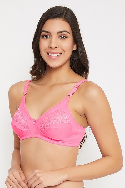 Ginger - 2 Pack - Triangle Padded Non Wired Bra in Pink Hearts & Pink –  Aadaraya