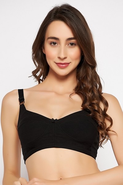 Buy Non-Padded Non-Wired Full Figure Plus Size Bra in Black
