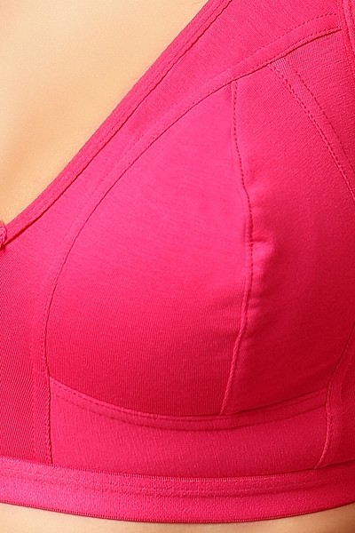 Women's Bra V-neck Full Coverage Non Padded Underwire Plus Size Bra (Color  : Magenta, Size : 38D)