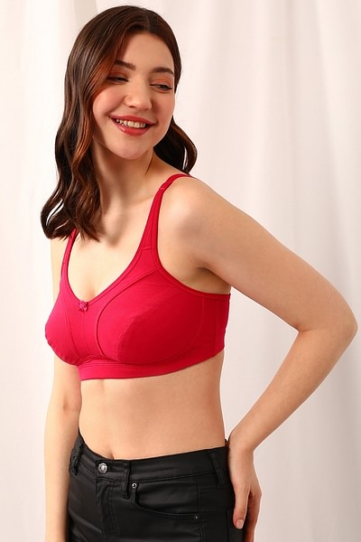 Clovia Full : Buy Clovia Powernet Printed Non-padded Full Cup Wire Free  Full Figure Bra - Pink Online
