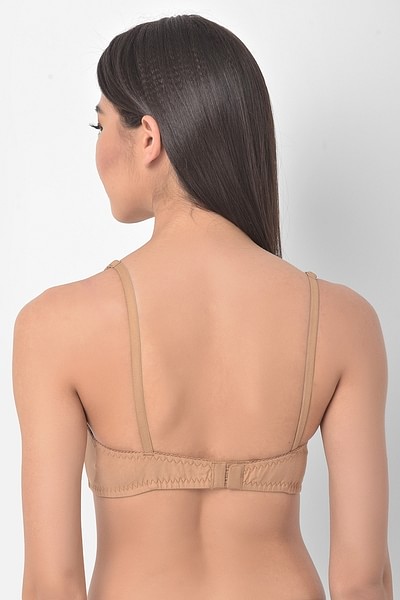 Buy Non-Padded Non Wired Full Figure Bra in Nude - Cotton & Lace Online  India, Best Prices, COD - Clovia - BR2190P24