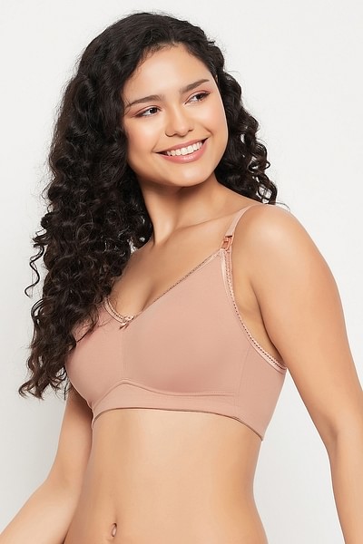 Buy Non-Padded Non-Wired Full Figure Feeding Bra in Nude Colour