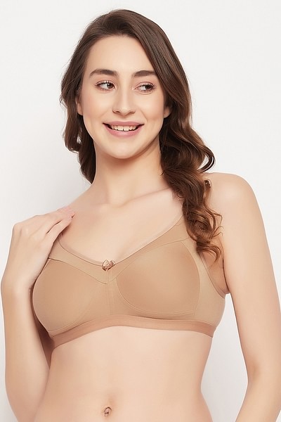 Buy Non-Padded Non-Wired Full Figure Multiway T-shirt Bra in Nude Colour - Cotton  Rich Online India, Best Prices, COD - Clovia - BR4003P24