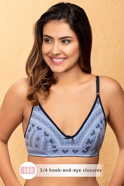 Buy Non-Padded Non-Wired Full Coverage Bra in Powder Blue - Cotton Online  India, Best Prices, COD - Clovia - BR0227U03