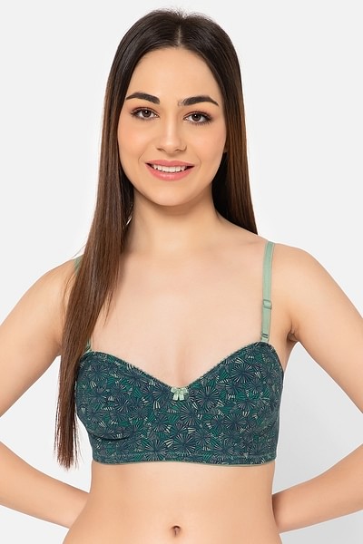Buy Padded Non-Wired Full Cup Multiway Bridal Bra in Green - Lace Online  India, Best Prices, COD - Clovia - BR1000A17