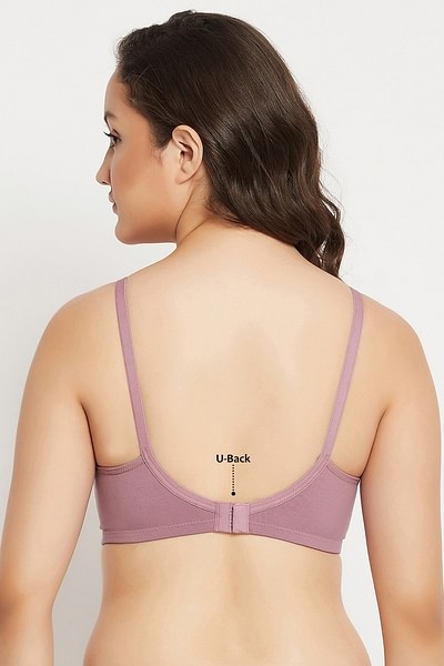 Buy Non-Padded Non-Wired Spacer Cup Full Figure Bra in Mauve - Cotton  Online India, Best Prices, COD - Clovia - BR2077R12