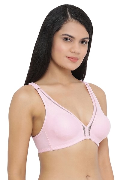 Buy Non-Padded Non-Wired T-Shirt Bra in Pink -Cotton Rich Online India,  Best Prices, COD - Clovia - BR2048P22