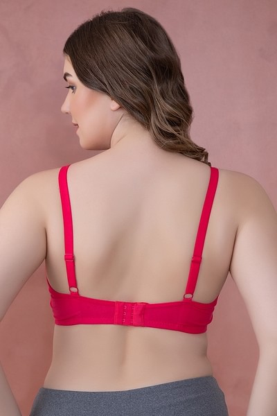 Buy Non-Wired All-Day Wear Home Bra in Hot Pink with Removable