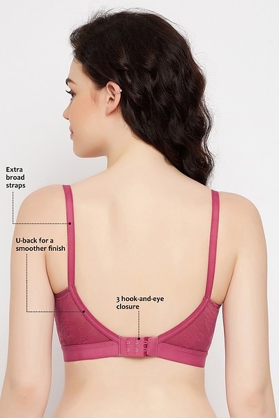 Buy Cotton Non-Padded Wirefree Demi Cup Bra - Pink Online India, Best  Prices, COD - Clovia - BR0655P22