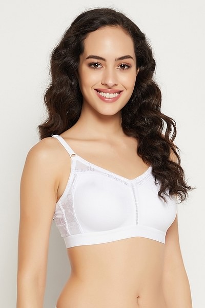 Buy Non-Padded Non-Wired Full Figure Cami Bra in White - Cotton Rich Online  India, Best Prices, COD - Clovia - BR2401A18