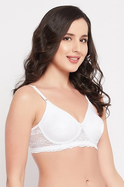 Buy Flair Non-Padded Non-Wired Full Coverage Spacer Cup T-shirt Bra in  White - Cotton Rich Online India, Best Prices, COD - Clovia - BR1280P18