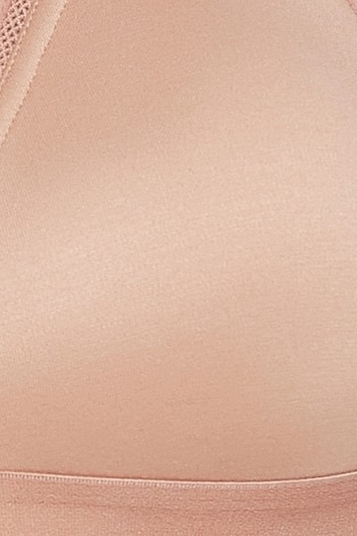 Buy Non-Padded Non-Wired Demi Coverage Spacer Cup Plunge Bra in Nude Colour  - Cotton Rich Online India, Best Prices, COD - Clovia - BR1996A24