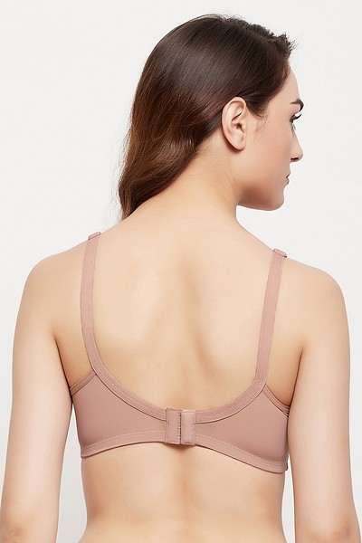Buy Padded Non-Wired Full Cup T-shirt Bra in Nude-Colour - Cotton