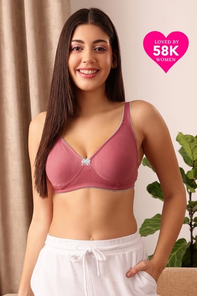 Clovia Non-Wired T-shirt Bra with Layered Cups in Pink