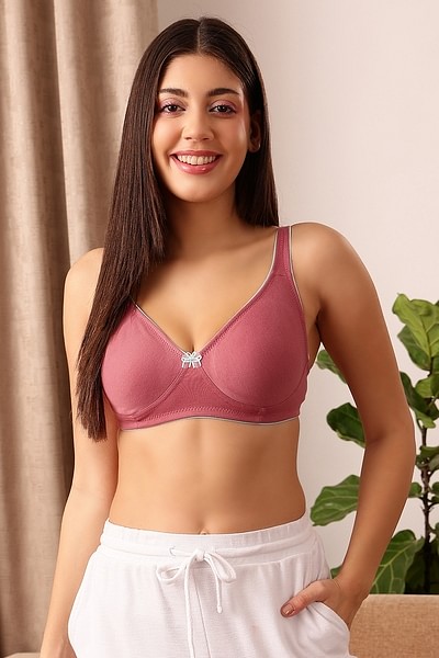 Buy Full Cup T-shirt Bra in Pink - Cotton Rich Online India, Best