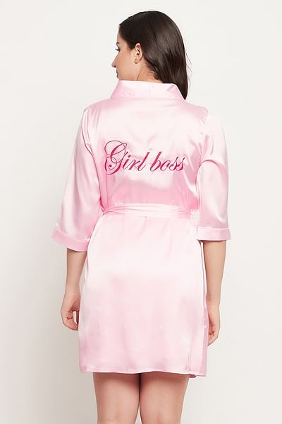 Share 76+ pink satin dressing gown