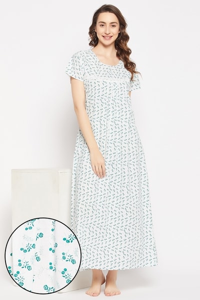 white christmas dresses Shop Pure Cotton Batik Print Night Dress for Women In India – 9shines label main image 0