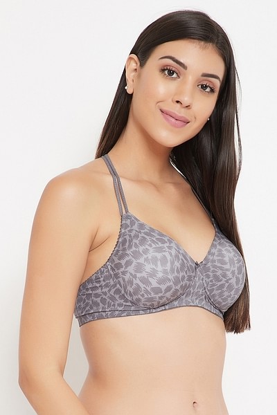 Buy Padded Non Wired Animal Print Full Cup Racerback T-Shirt Bra