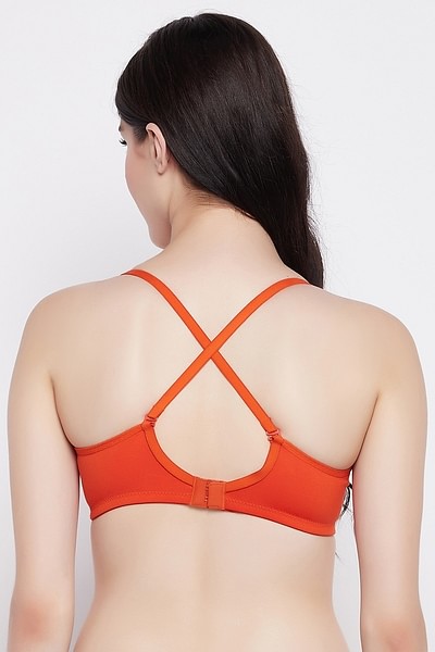 Buy Padded Non-Wired Demi Cup Multiway T-Shirt Bra in Neon Orange
