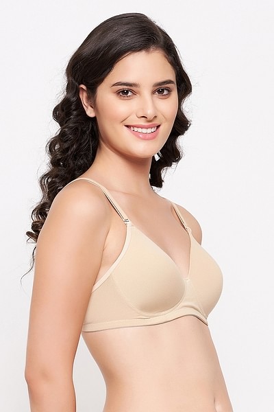 Buy Padded Non-Wired Demi Cup Multiway T-shirt Bra in Nude Colour Online  India, Best Prices, COD - Clovia - BR1581P24