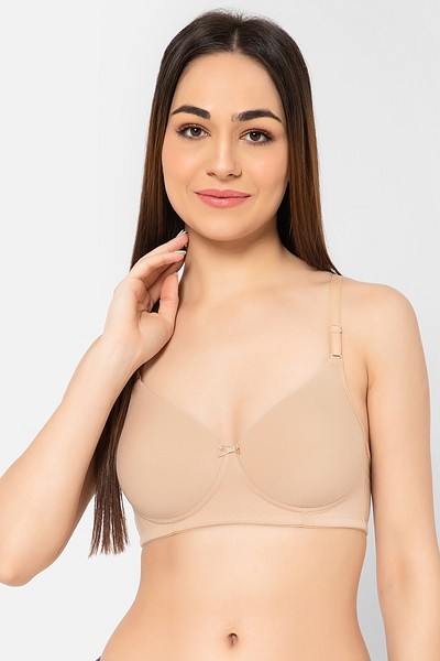 Buy Padded Non-Wired Full Cup Multiway T-shirt Bra in Nude Colour - Cotton  Online India, Best Prices, COD - Clovia - BR1581X24