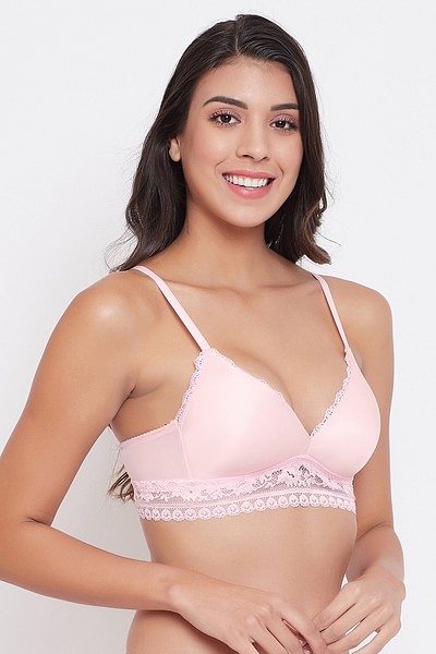 Buy Padded Non-Wired Demi Cup Multiway Plunge Bralette in Baby