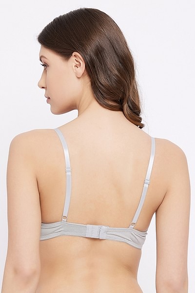 Buy Padded Non-Wired Demi Cup T-shirt Bra in Light Grey Online India, Best  Prices, COD - Clovia - BR2348P01