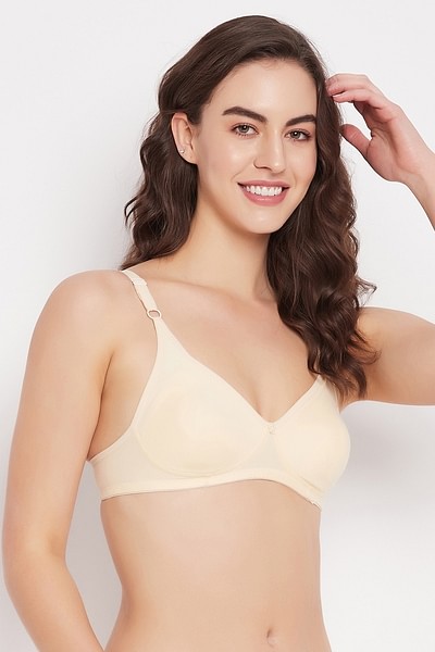 Buy Non-Padded Non-Wired Full Coverage Mastectomy Pocket Bra in Nude -  CLOVIA X CANFEM Online India, Best Prices, COD - Clovia - BR2115P24
