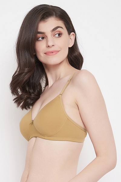 Buy Padded Non-Wired Full Coverage Multiway T-Shirt Bra in Skin Colour-  Cotton Online India, Best Prices, COD - Clovia - BR1049A24