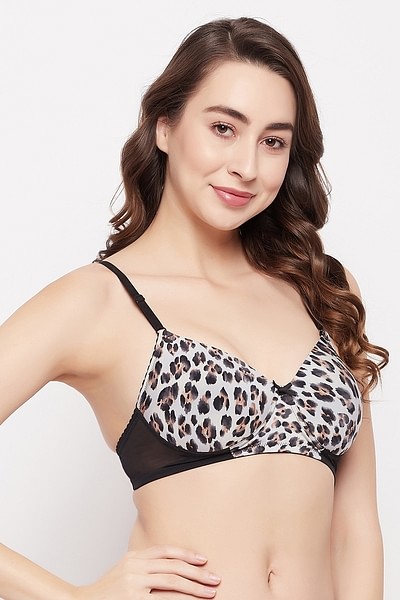 Buy Padded Non-Wired Full Cup Animal Print Multiway T-shirt Bra in Light  Grey Online India, Best Prices, COD - Clovia - BR1737W01