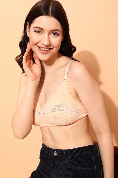 Buy Non-Padded Non-Wired Full Cup Plus Size Bra in Nude - Cotton Online  India, Best Prices, COD - Clovia - BR2260P24
