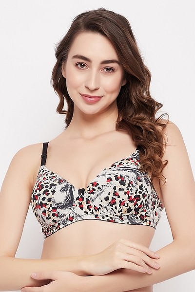 Buy Padded Non-Wired Full Cup Animal Print Multiway T-shirt Bra in Nude  Colour Online India, Best Prices, COD - Clovia - BR0935L24