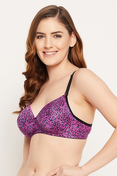 Women's Floral Printed Bra With Underwire