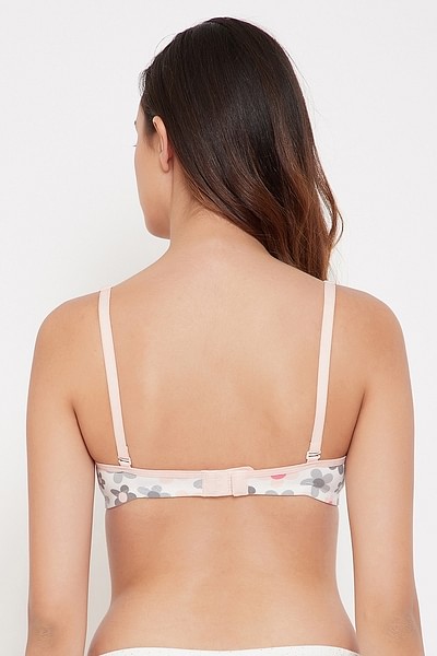 Buy Padded Non-Wired Full Cup Floral Print Multiway T-shirt Bra in White  Online India, Best Prices, COD - Clovia - BR0935Y18