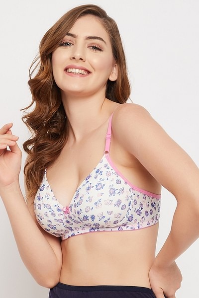 Buy CLOVIA Padded Non-Wired Full Cup Dot Print T-shirt Bra in