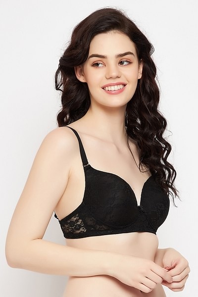 Buy Padded Non-Wired Full Cup Multiway Longline Bralette in Black