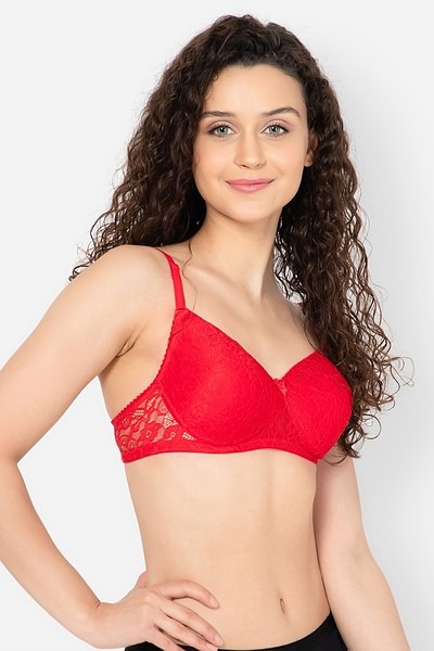 Buy Padded Non-Wired Full Cup Multiway Bra in Red - Lace Online India, Best  Prices, COD - Clovia - BR1000I04