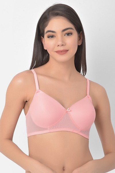 Buy Padded Non Wired Full Cup Multiway T-shirt Bra in Baby Pink