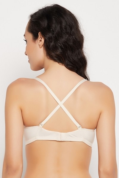 Buy Padded Non-Wired Full Cup Multiway T-shirt Bra in Beige Online India,  Best Prices, COD - Clovia - BR0935Y24